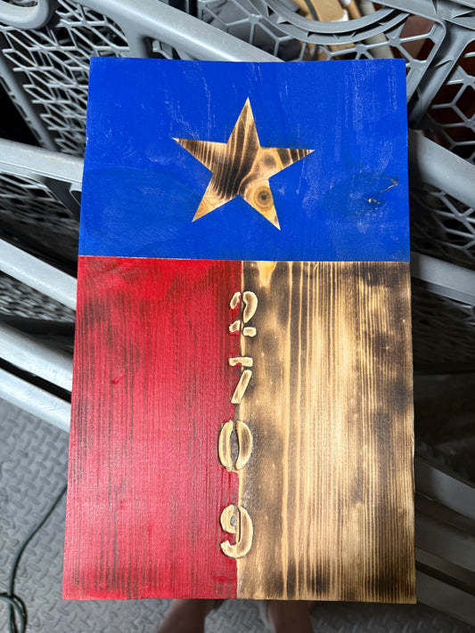 Texas Flag Wooden Address Sign | Personalized House Number Sign